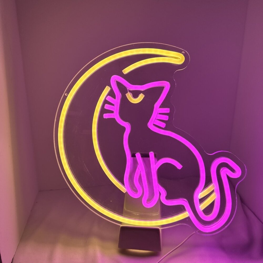 anime cat kitty luna led neon light home room decor hello kitty gift sailor moon